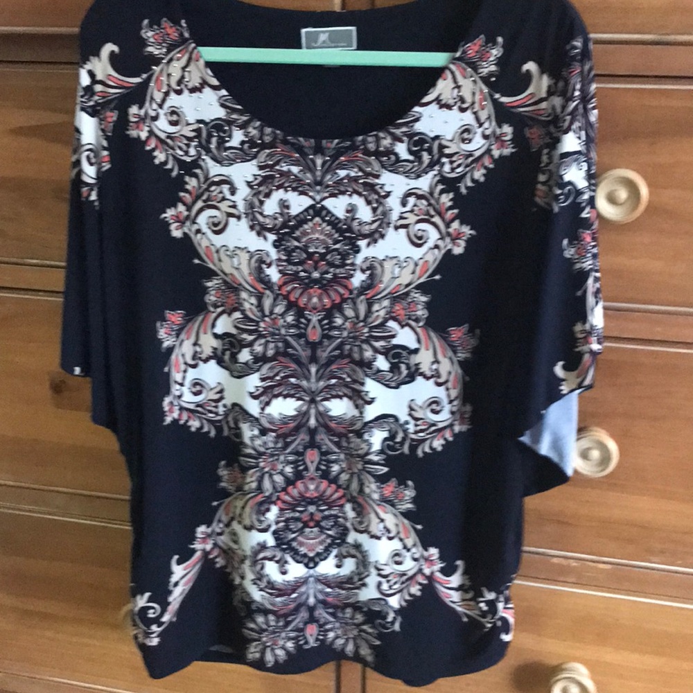 Blue Patterned Blouse